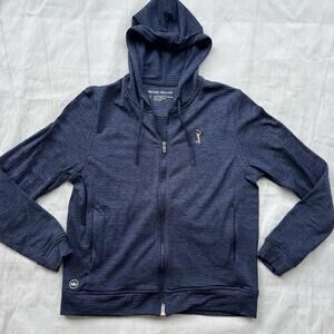 Peter Millar Hoodie Jacket Women Large Blue Zip Golf Lightweight The Players TPC